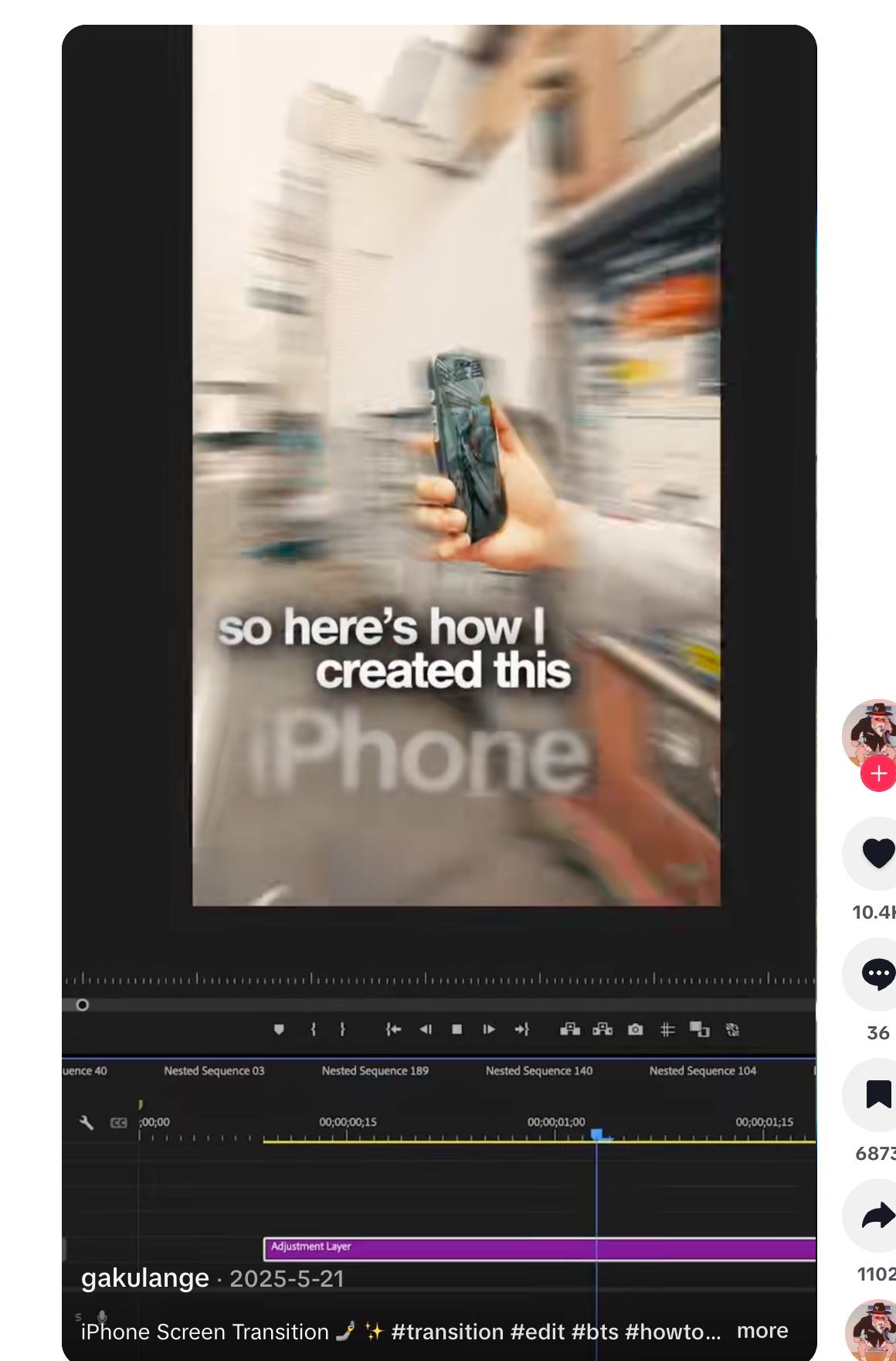 iPhone Screen Swipe Glow-Up Transition — 3.2M views