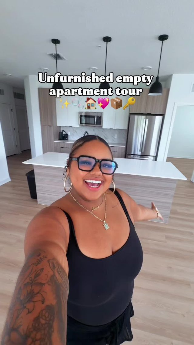 First Apartment Tour Reveal by @curlyheadsierraaa on TikTok