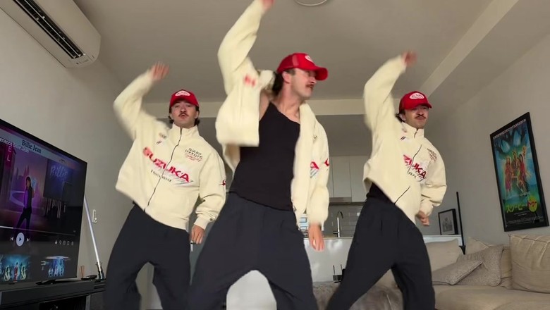Michael Jackson biopic dance tutorials, split-screen format, several million views