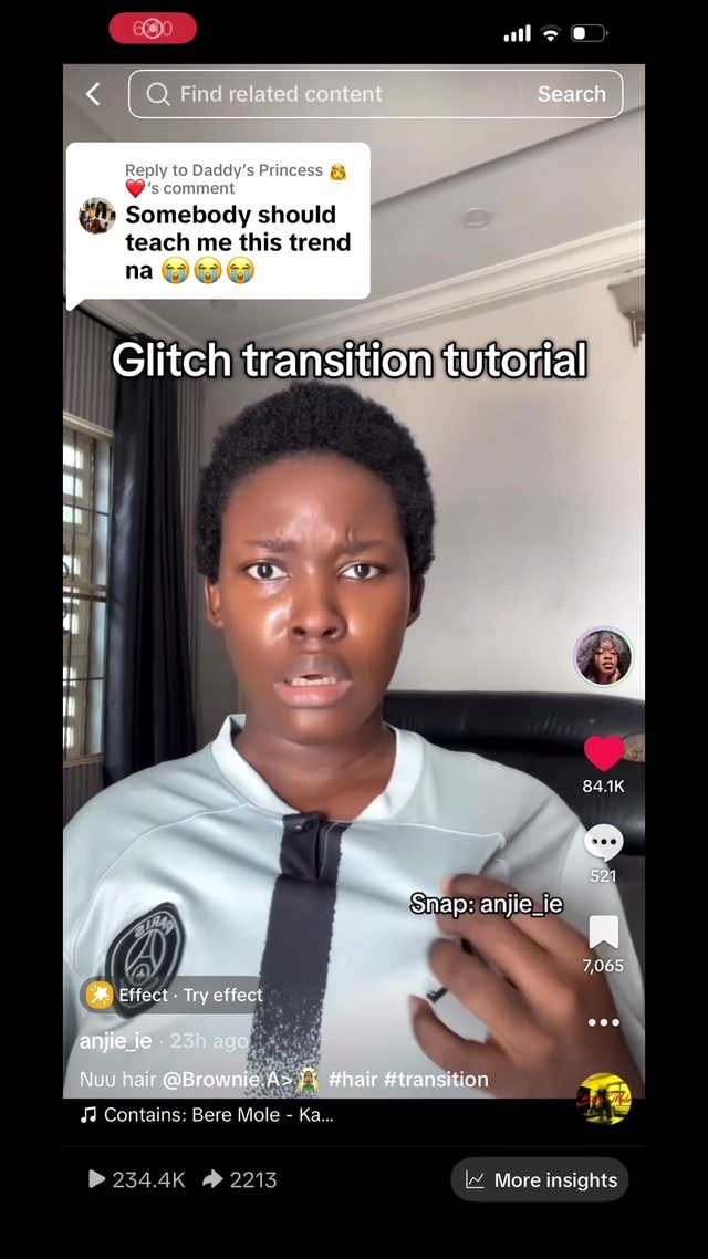 Glitch Makeup Transition by @anjie_ie on TikTok